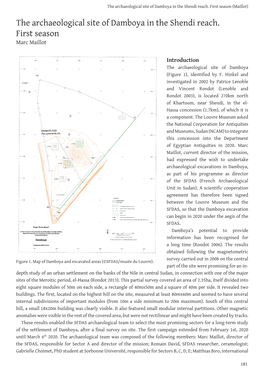 The Archaeological Site of Damboya in the Shendi Reach. First Season