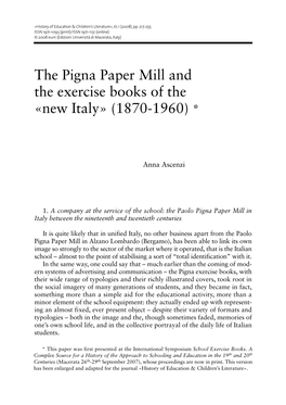 The Pigna Paper Mill and the Exercise Books of the 