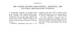 [ 1962 ] Part 2 Chapter 4 the United Nations Educational, Scientific and Cultural Organization (UNESCO)