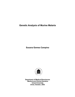 Genetic Analysis of Murine Malaria