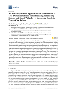 A Case Study for the Application of an Operational Two-Dimensional Real-Time Flooding Forecasting System and Smart Water Level Gauges on Roads in Tainan City, Taiwan