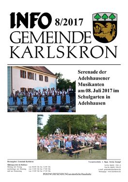 Serenade Der Adelshausener Musikanten Am 08