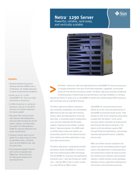 Netra 1290 Server Datasheet