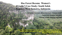 Has Forest Become Women's Priority?