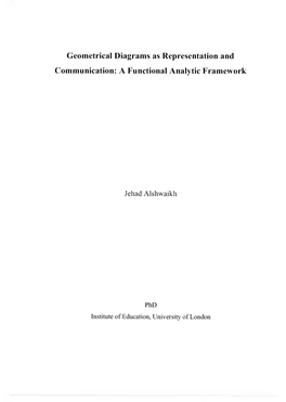 Geometrical Diagrams As Representation and Communication: a Functional Analytic Framework