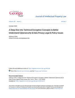 A Deep Dive Into Technical Encryption Concepts to Better Understand Cybersecurity & Data Privacy Legal & Policy Issues