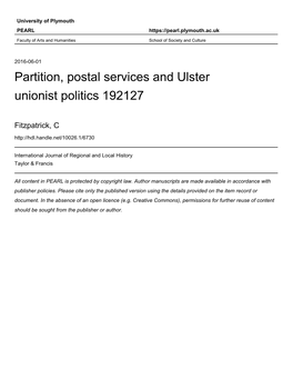 And the Limits of Ulster Unionism