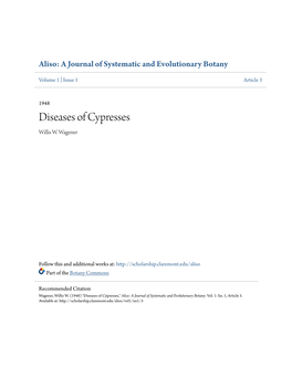 Diseases of Cypresses Willis W