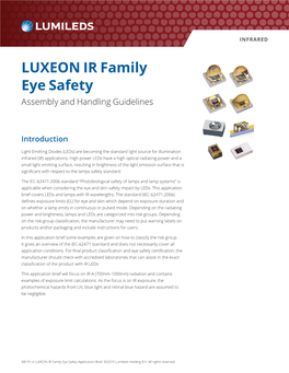 LUXEON IR Family Eye Safety Assembly and Handling Guidelines