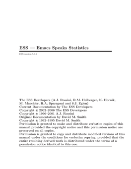 ESS — Emacs Speaks Statistics