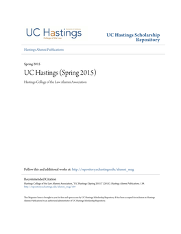 UC Hastings (Spring 2015) Hastings College of the Law Alumni Association