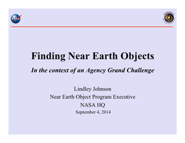 Finding Near Earth Objects