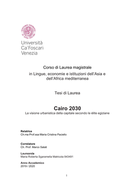 Cairo 2030 La Visione Urbanistica Della Capitale Secondo Le Élite Egiziane