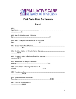 Fast Facts Core Curriculum Renal