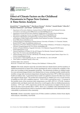 Effect of Climate Factors on the Childhood Pneumonia in Papua New Guinea: a Time-Series Analysis