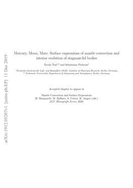 Mercury, Moon, Mars: Surface Expressions of Mantle Convection and Interior Evolution of Stagnant-Lid Bodies