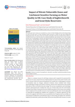 Impact of Nitrate Vulnerable Zones and Catchment Sensitive Farming on Water Quality in UK: Case Study of Ingbirchworth and Scout Dyke Reservoirs