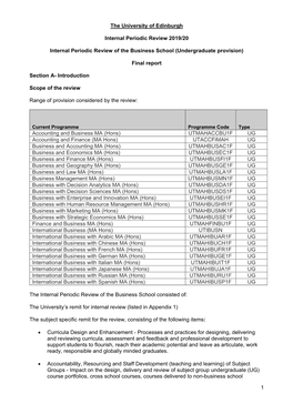 2019-20 Business School Final Report