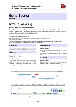 Gene Section Review