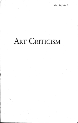 ART CRITICISM I I, I