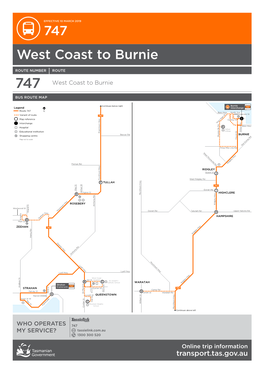 747 West Coast to Burnie