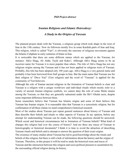 Iranian Religions and Islamic Heterodoxy