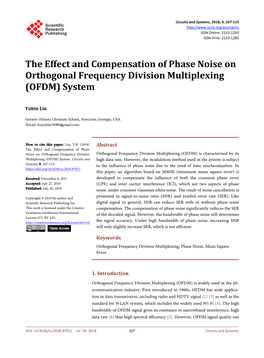 The Effect and Compensation of Phase Noise on Orthogonal Frequency Division Multiplexing (OFDM) System