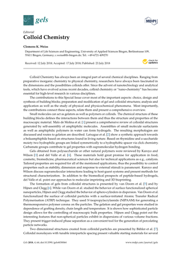 Colloid Chemistry