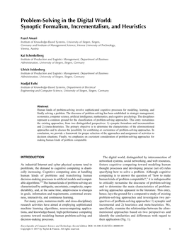 Synoptic Formalism, Incrementalism, and Heuristics