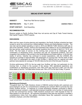 Peak Hour Rail Service Update