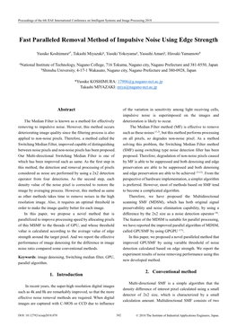 Fast Paralleled Removal Method of Impulsive Noise Using Edge Strength