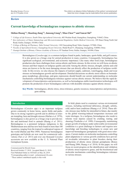 Current Knowledge of Bermudagrass Responses to Abiotic Stresses