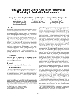 Perfguard: Binary-Centric Application Performance Monitoring in Production Environments