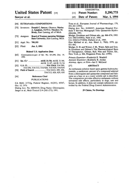 HHHHHHHHIIII USOO5290775A United States Patent (19) 11) Patent Number: 5,290,775 Sawyer Et Al