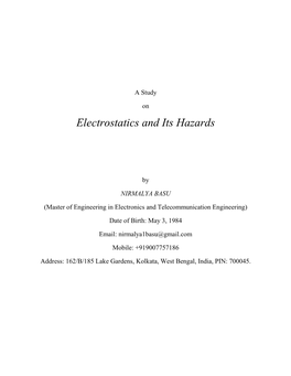 Electrostatics and Its Hazards