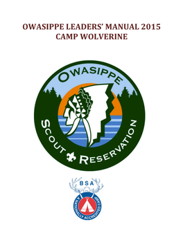 Owasippe Leaders' Manual 2015 Camp Wolverine