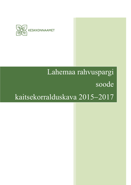 Lahemaa Rahvuspargi Soode Kaitsekorralduskava 2015-2017