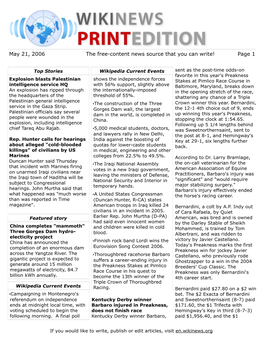 May 21, 2006 the Free-Content News Source That You Can Write! Page 1