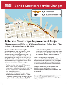 E and F Streetcars Service Changes