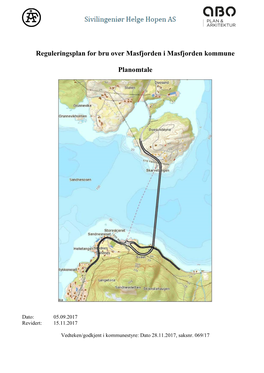 Reguleringsplan for Bru Over Masfjorden I Masfjorden Kommune