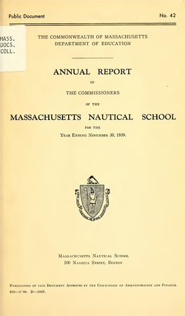 Annual Report of the Commissioners of the Massachusetts Nautical School