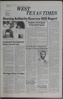 Housing Authority Recehres HUD Report