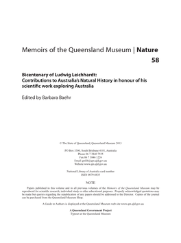 Memoirs of the Queensland Museum | Nature 58