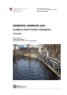 GEMEINDE LENZBURG (AG) AUSBAU KRAFTWERK HÄMMERLI Vorstudie