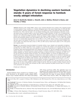 9 Years of Forest Response to Hemlock Woolly Adelgid Infestation