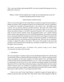 This Is a Pre-Copy-Editing, Author-Produced PDF of an Article Accepted Following Peer Review for Publication in Geoforum