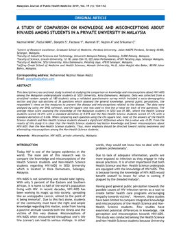 Original Article a Study of Comparison on Knowledge