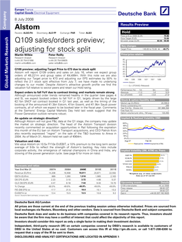 Alstom Q109 Sales/Orders Preview; Adjusting for Stock Split