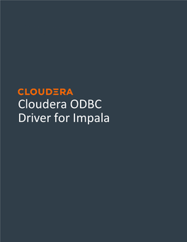 Cloudera ODBC Driver for Impala Installation and Configuration Guide
