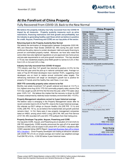 At the Forefront of China Property Fully Recovered from COVID-19, Back to the New Normal